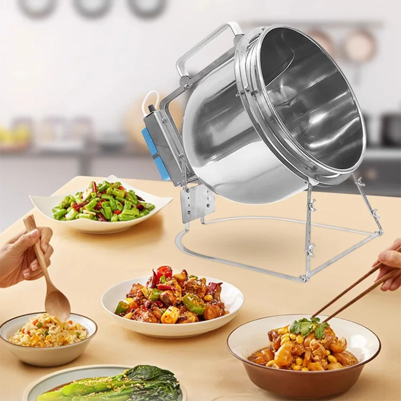 Home Cooking Machine - Edelstahl-Rührfritteuse, große Kapazität, automatische Umdreh- und