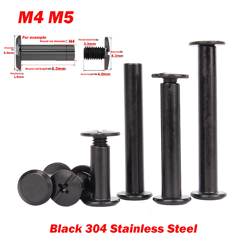 Paella Pan Steel - 5-20Set Chicago Schraube M4 M5 Schwarz
