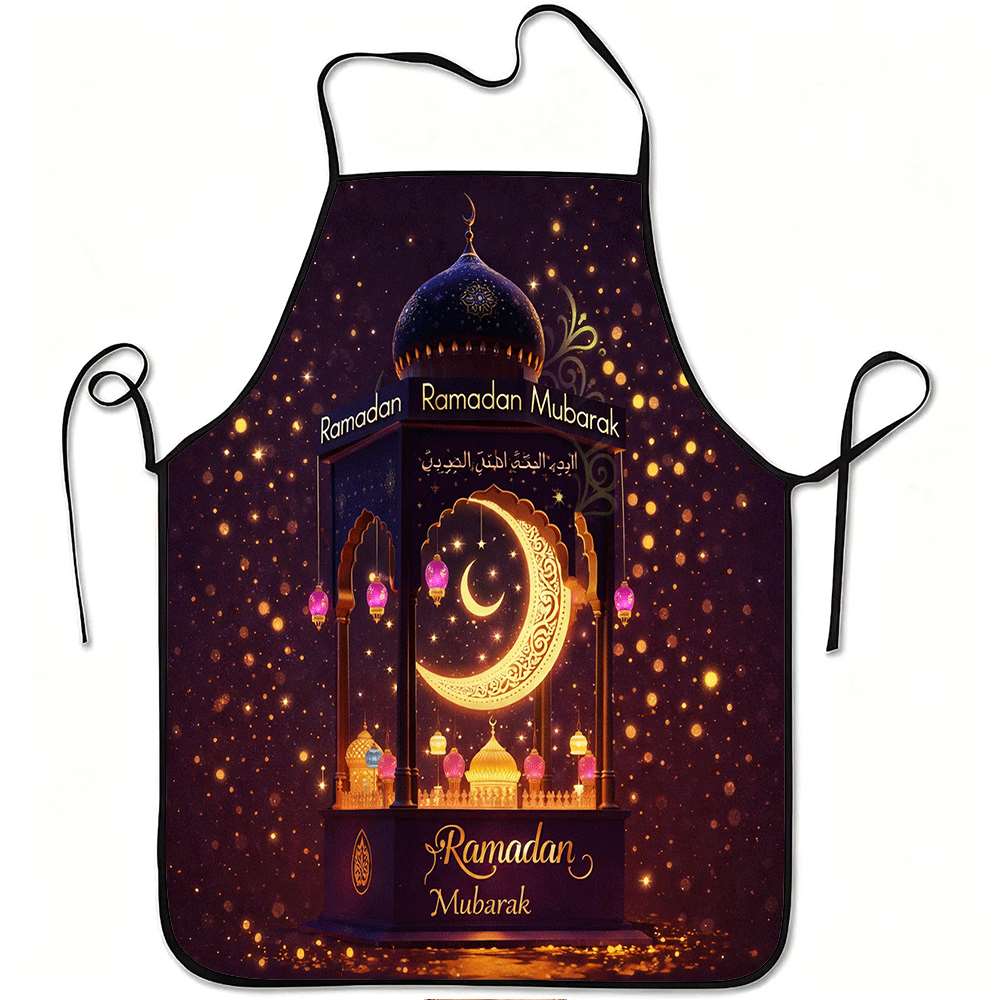 Home Cooking Cafe - 1 Stück Ramadan-Themen-Schürze mit Traumhaftem Goldenen