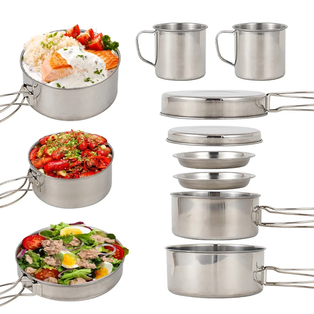 8 teile/satz Camping Kochgesch – Paella Pan Steel Bewertung und Preis