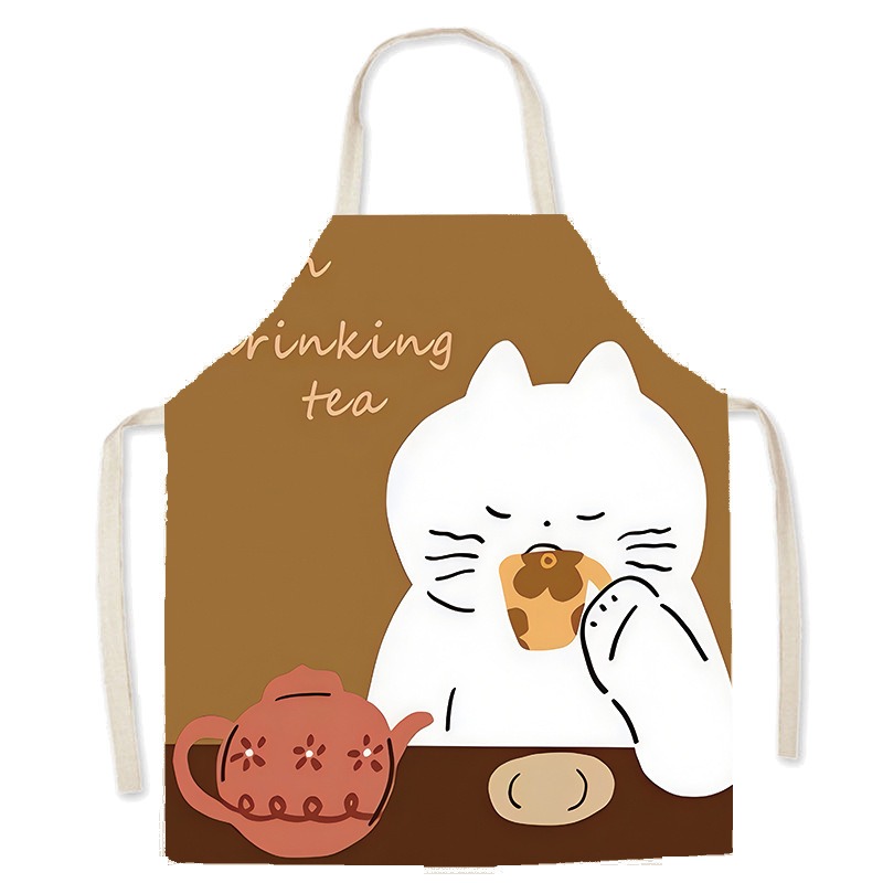 Schürze mit süßem weißen Katze – Home Cooking Cafe Bewertung und Preis