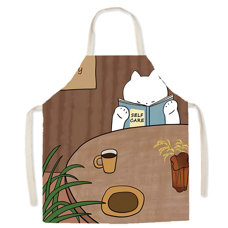 Schürze mit süßem weißen Katze – Home Cooking Cafe Bewertung und Preis