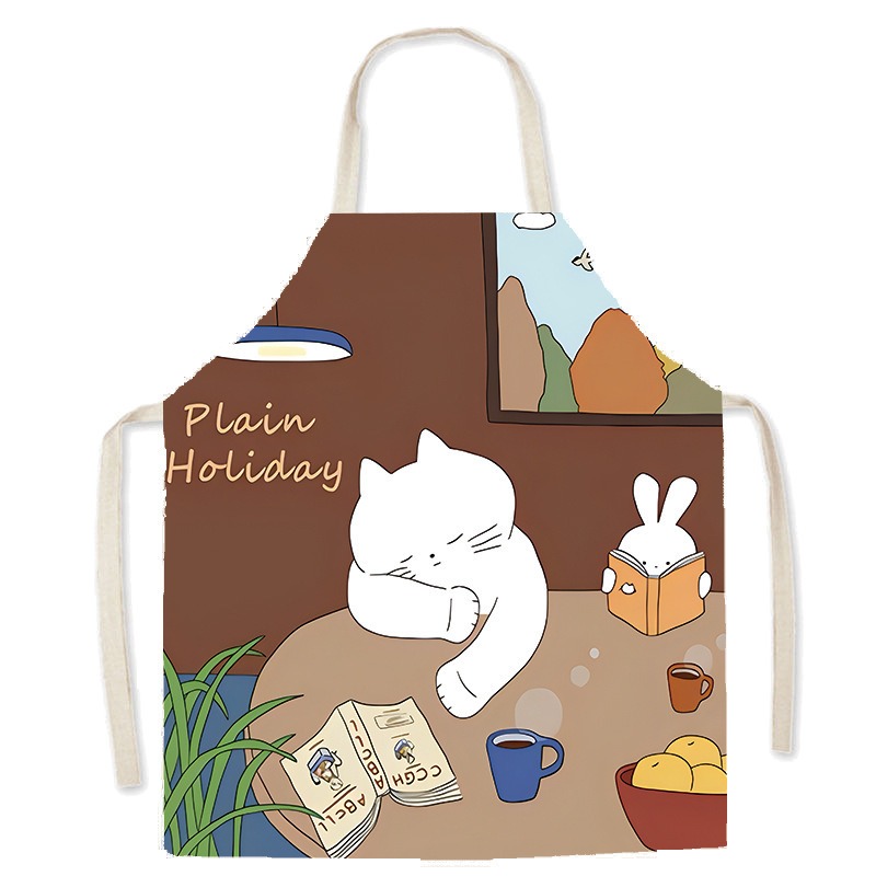 Schürze mit süßem weißen Katze – Home Cooking Cafe Bewertung und Preis